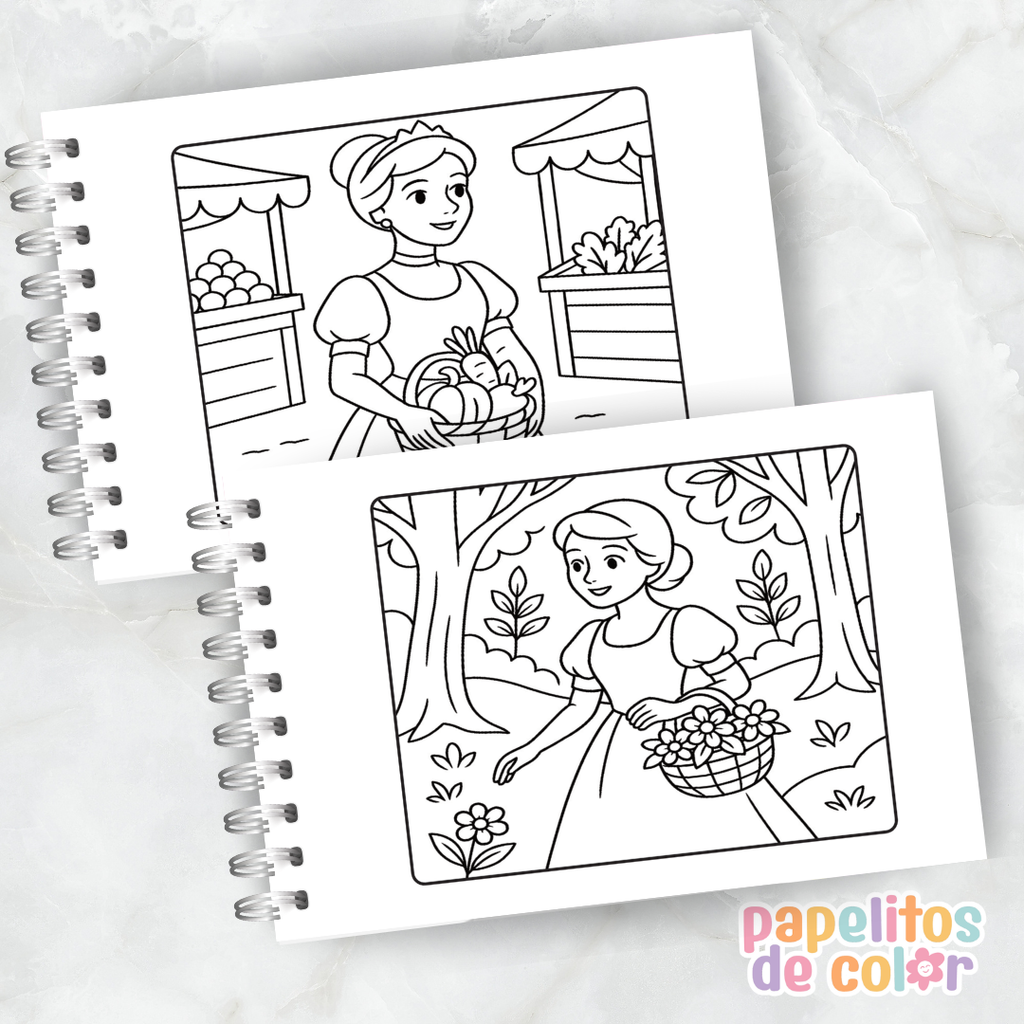👠 Libro para pintar Cenicienta 👠
