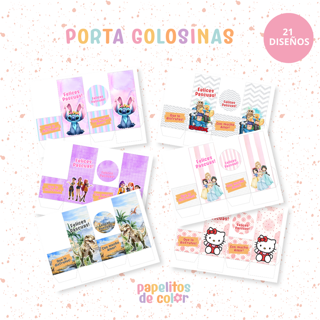 🐰🍫 Portagolosinas – 21 Diseños🥚🎁Pascuas