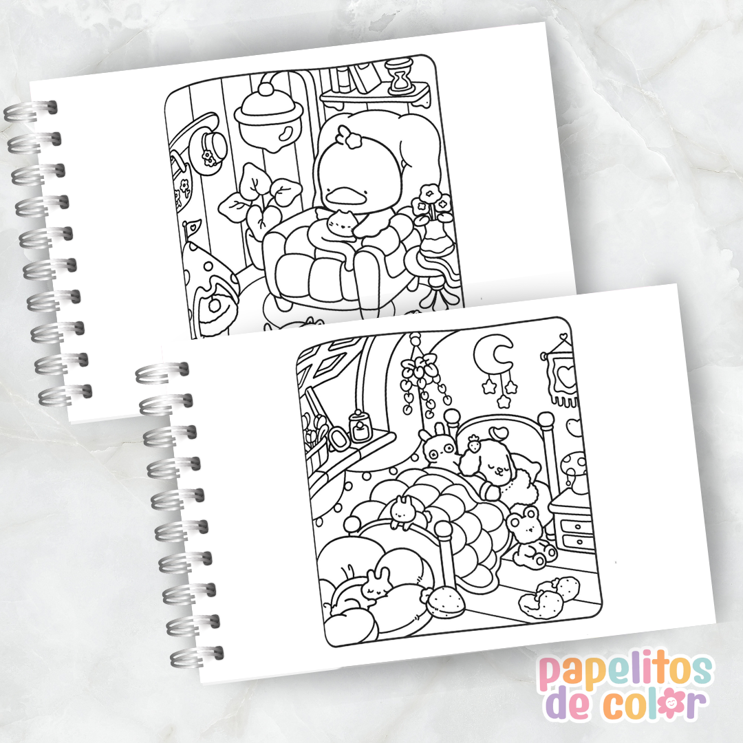 🐻☁️ Libro para Pintar Cozy Buddies ✨🎨