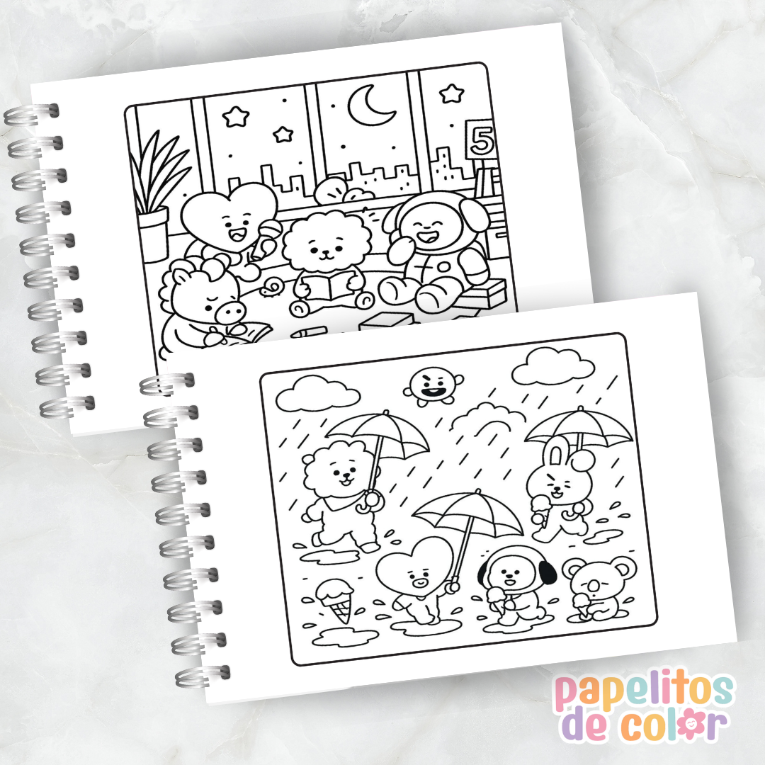 💜🌟 Libro para pintar BT21 🌟💜