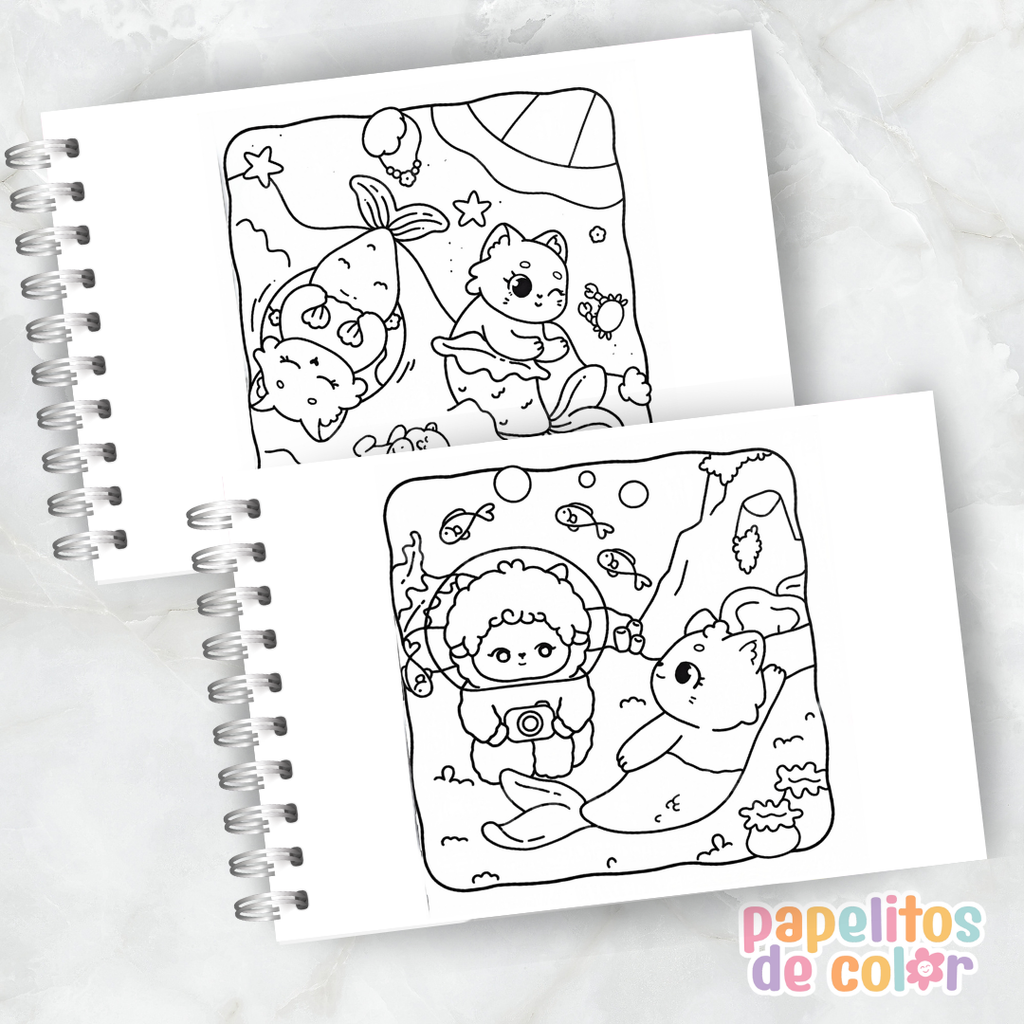 🧜‍♀️🐱 Libro para Pintar Meowmaid  ✨