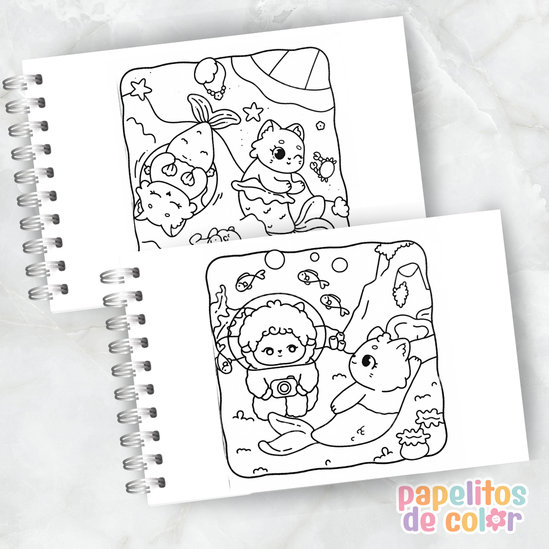 🧜‍♀️🐱 Libro para Pintar Meowmaid  ✨