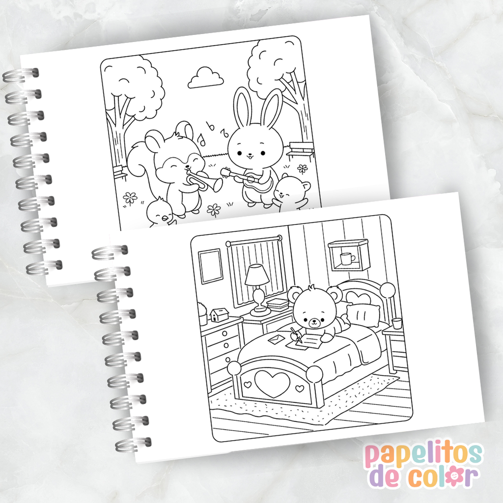 🧸✨ Librito para Pintar Cuddly Friends 🎨💖