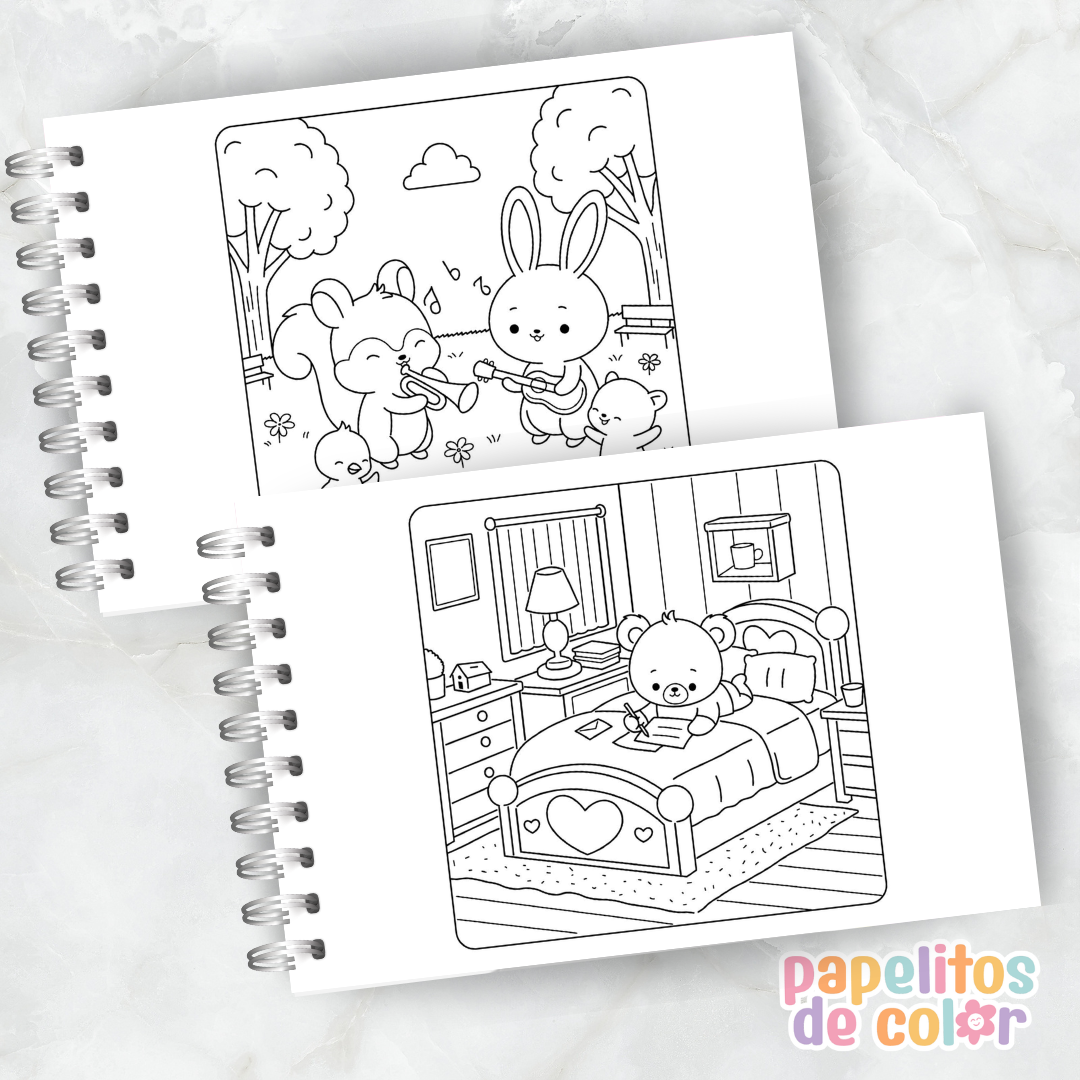 🧸✨ Librito para Pintar Cuddly Friends 🎨💖