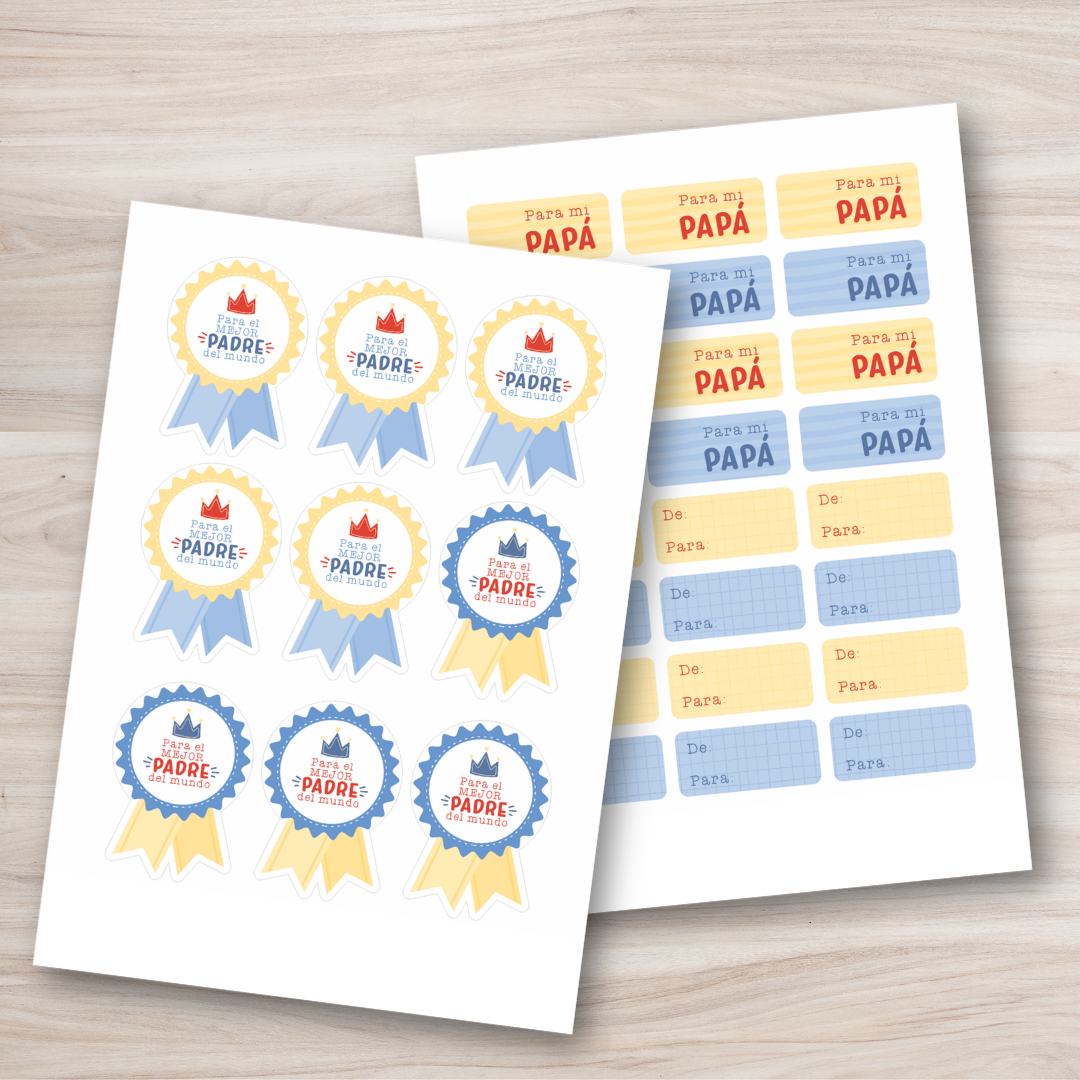 🎁 Kit Tags Día del Padre  🩵