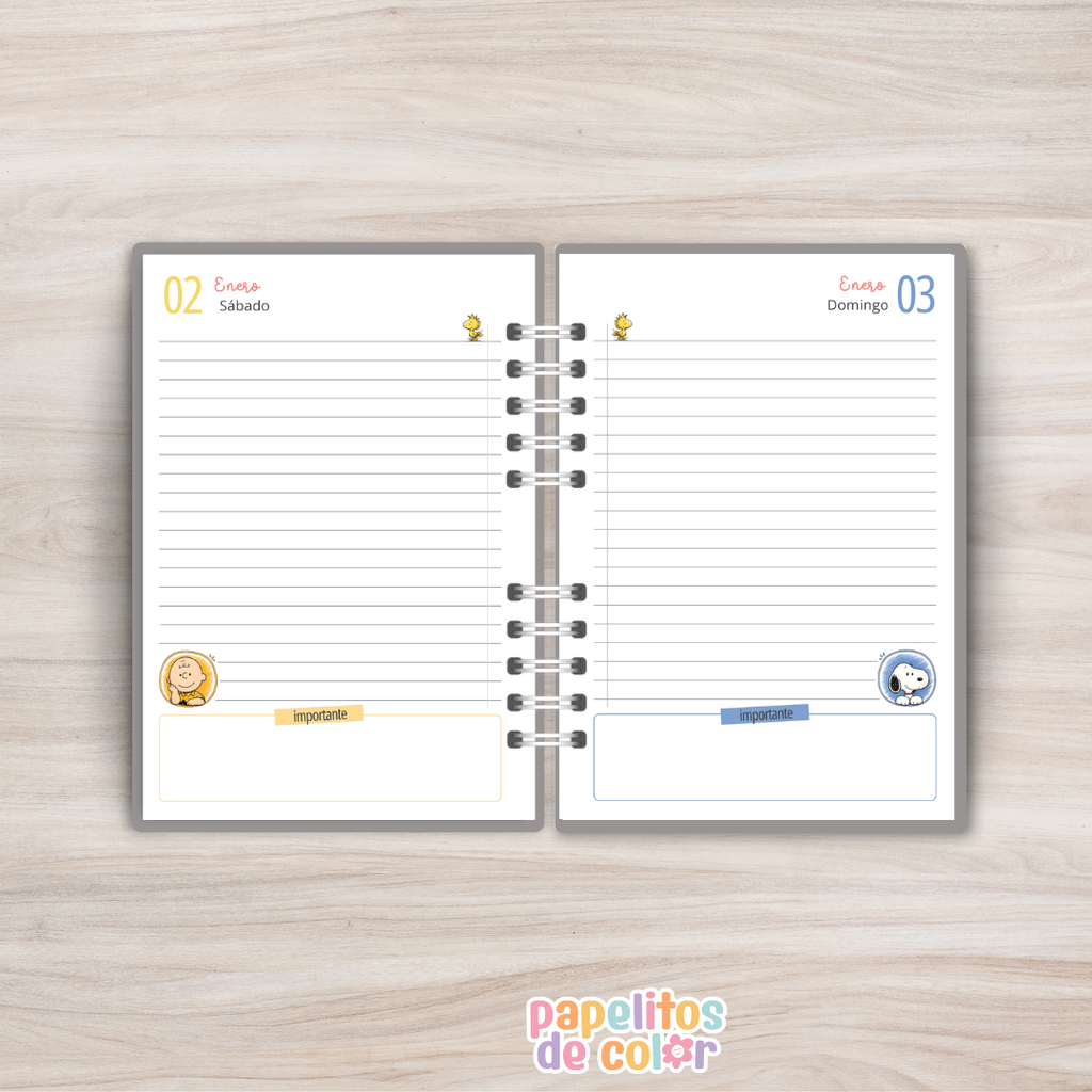 🐶✨ Agenda Snoopy -  Diaria 2027  📖🤍