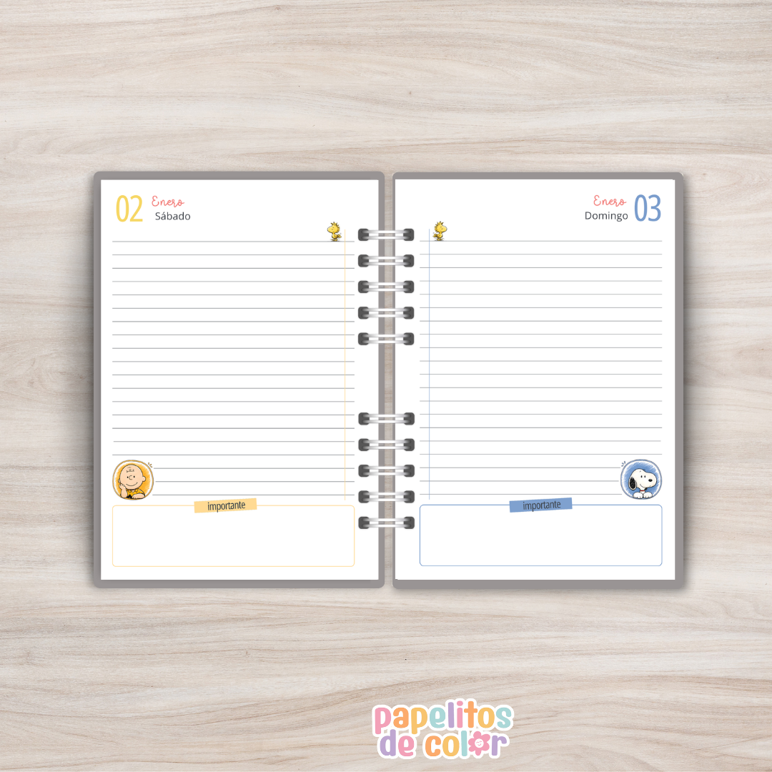 🐶✨ Agenda Snoopy -  Diaria 2027  📖🤍