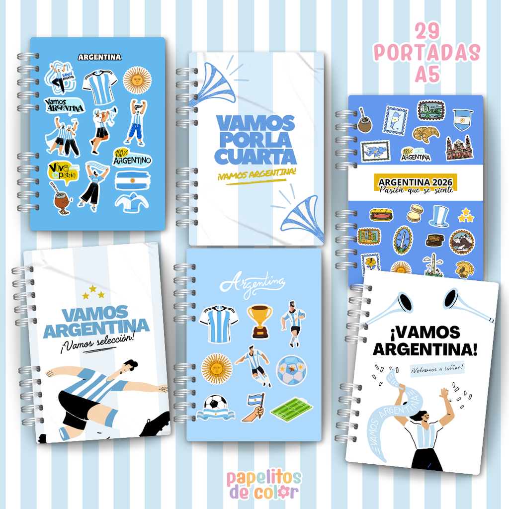 🇦🇷 Kit Cuadernos  - Vamos Argentina ⚽📚