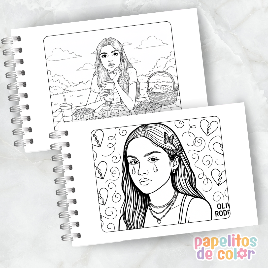 🎤🎶 Libro para pintar Olivia Rodrigo 💜🎨