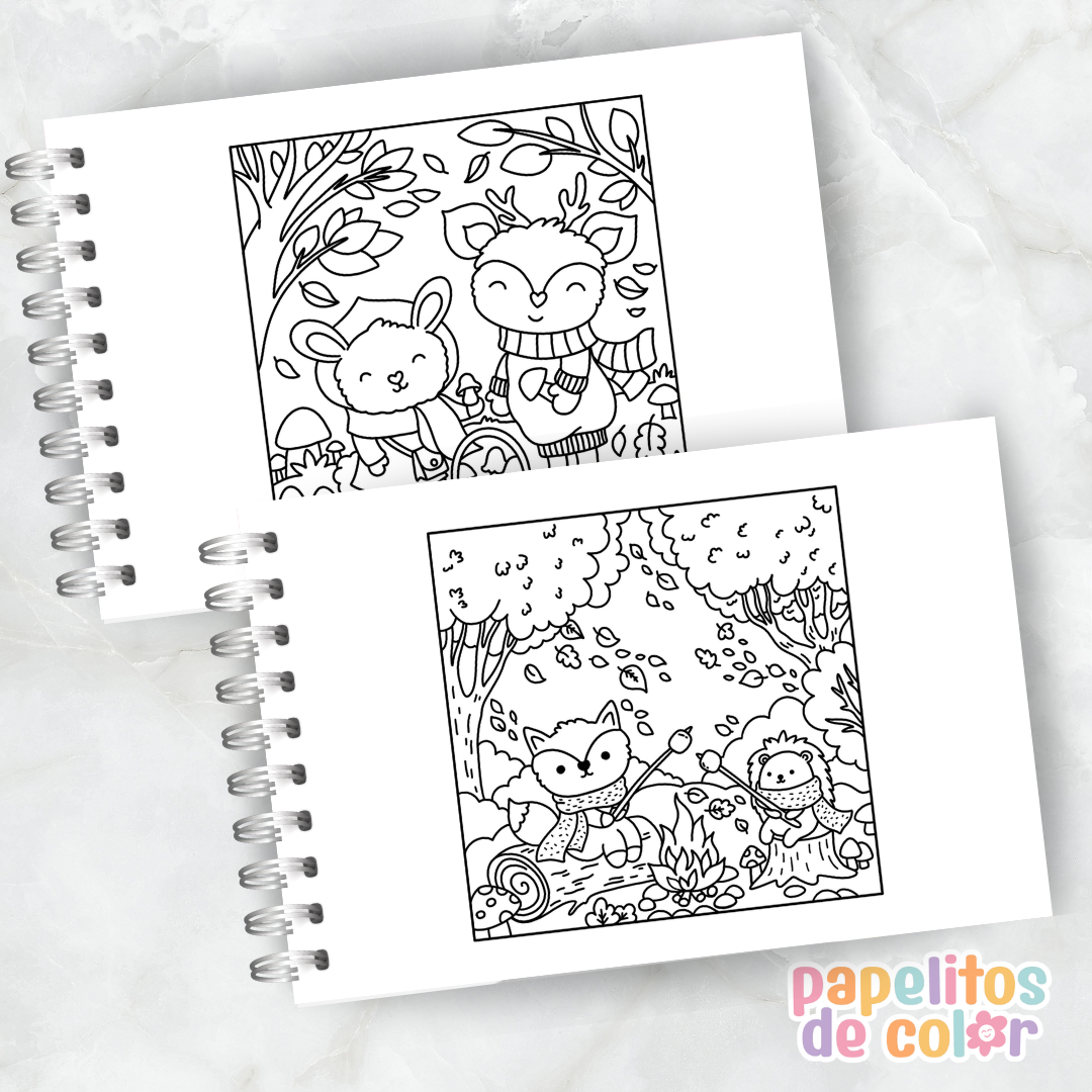 🍁🎨 Libro para Pintar Cute Fall  ✨