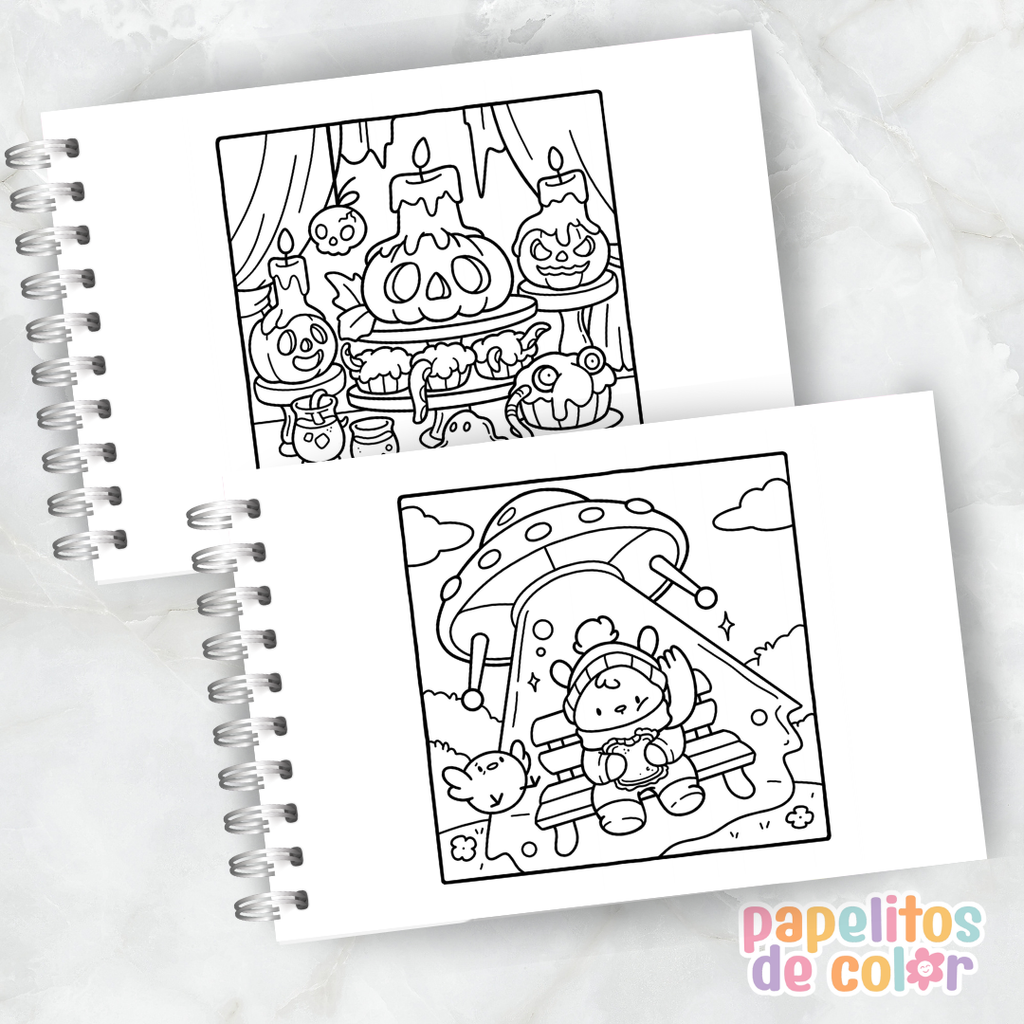 👻🖤 Cuaderno para pintar Spooky Moments ✨🎨