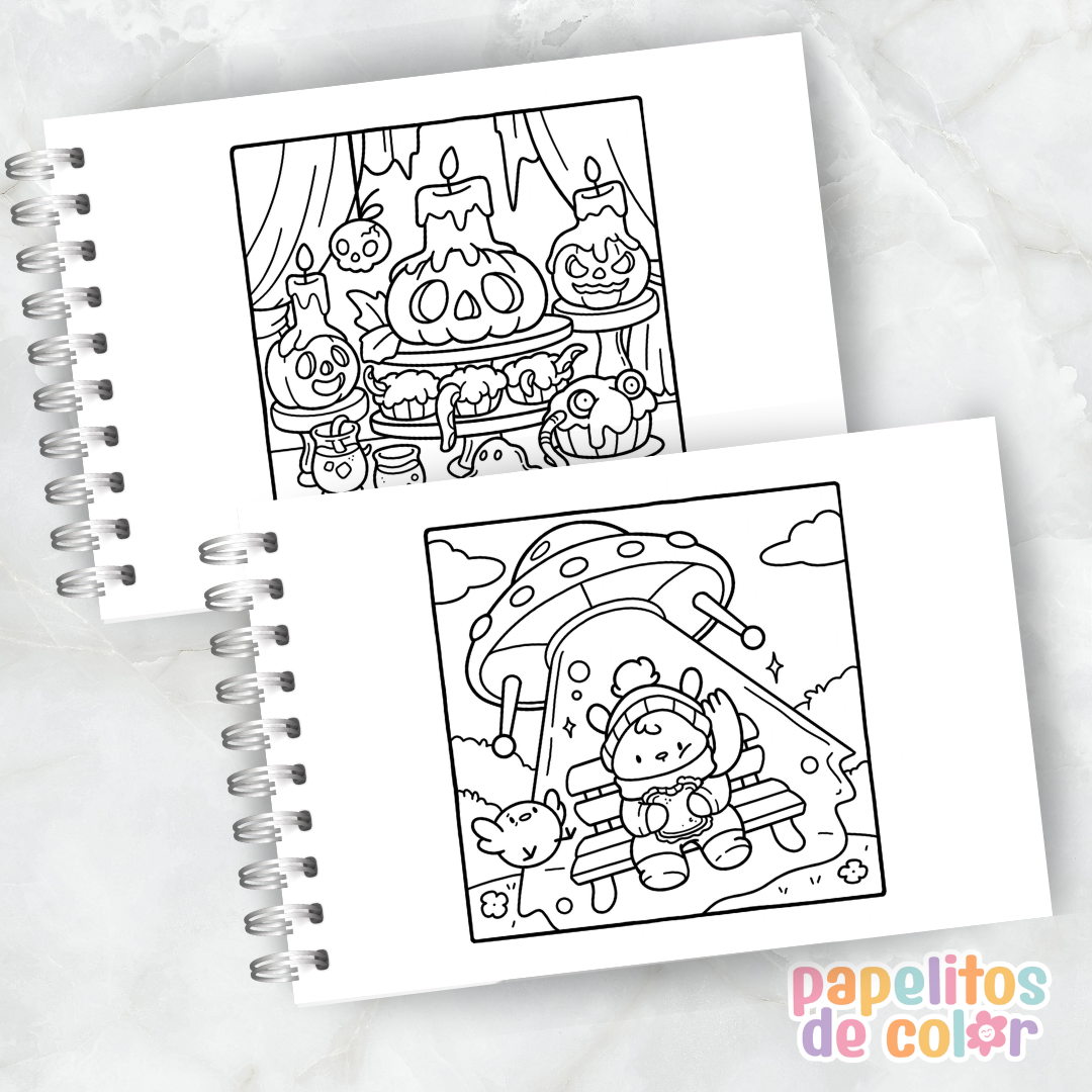 👻🖤 Cuaderno para pintar Spooky Moments ✨🎨