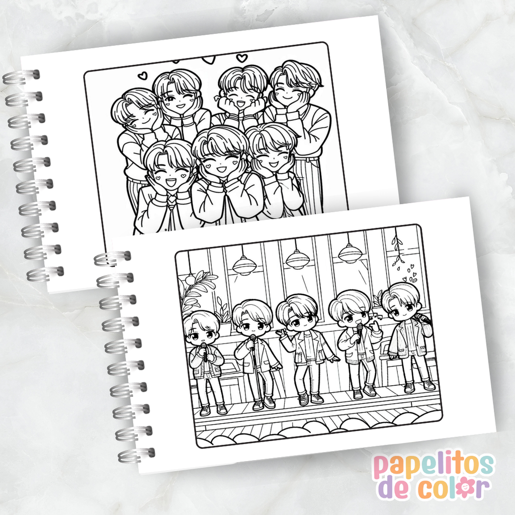 🎤✨ Cuaderno para pintar BTS ✨🎤