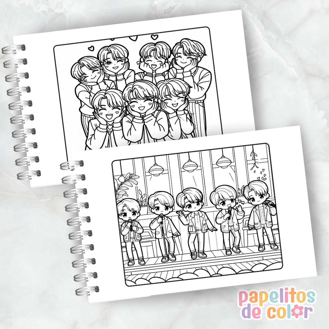 🎤✨ Cuaderno para pintar BTS ✨🎤