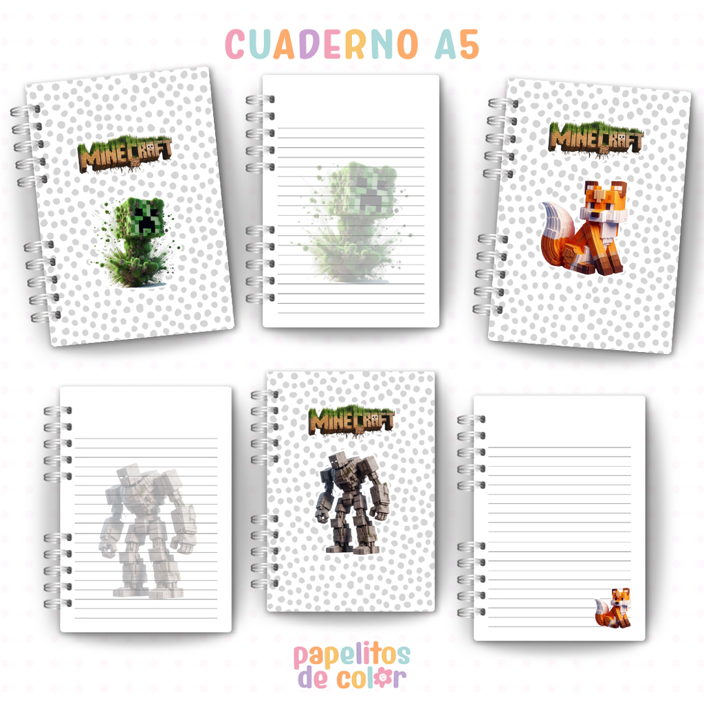🟩🔥 Cuadernos y anotadores Minecraft Vol.3 🔥🟩