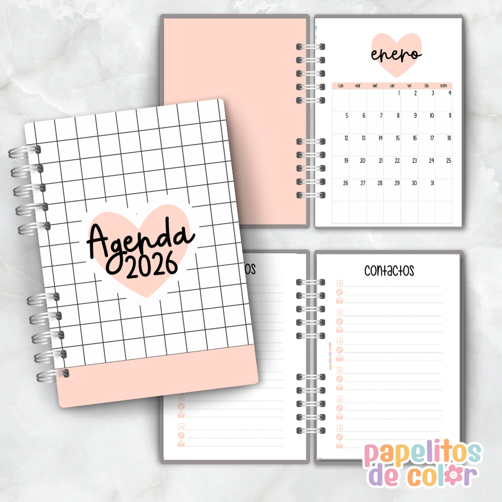 Agenda Pink Hearts 2026 💖✨