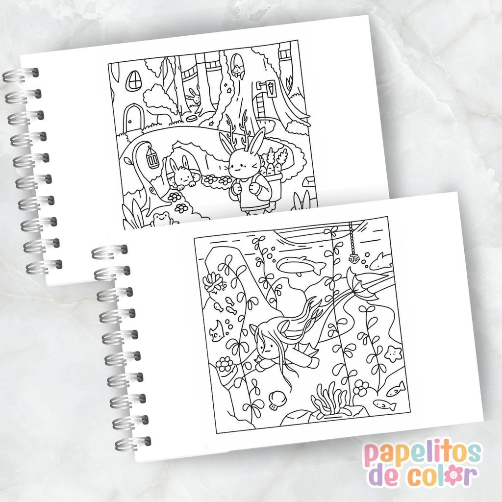 🧙‍♂️✨ Cuaderno para pintar mystical world ✨🐉