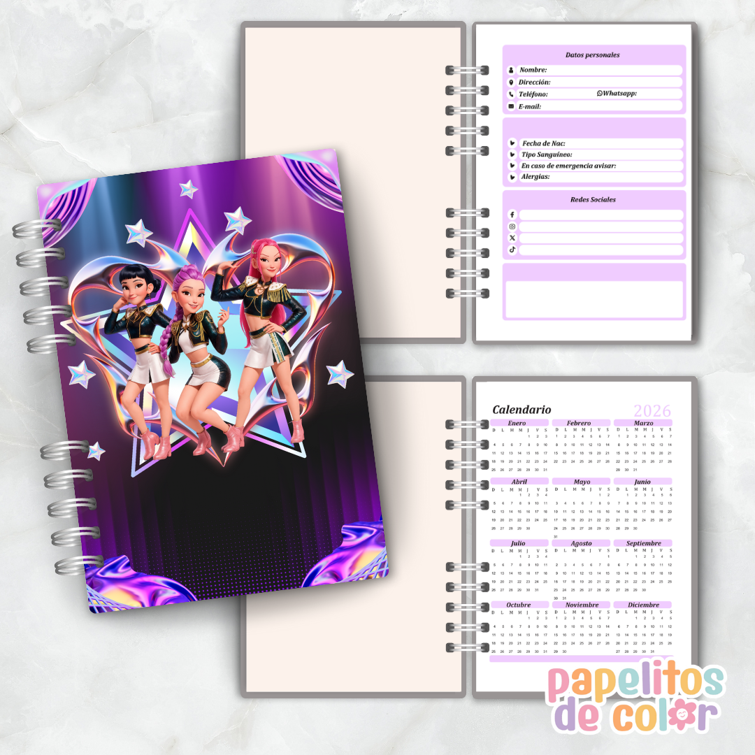 📔 Agenda Guerreras K-Pop 2026 ✨