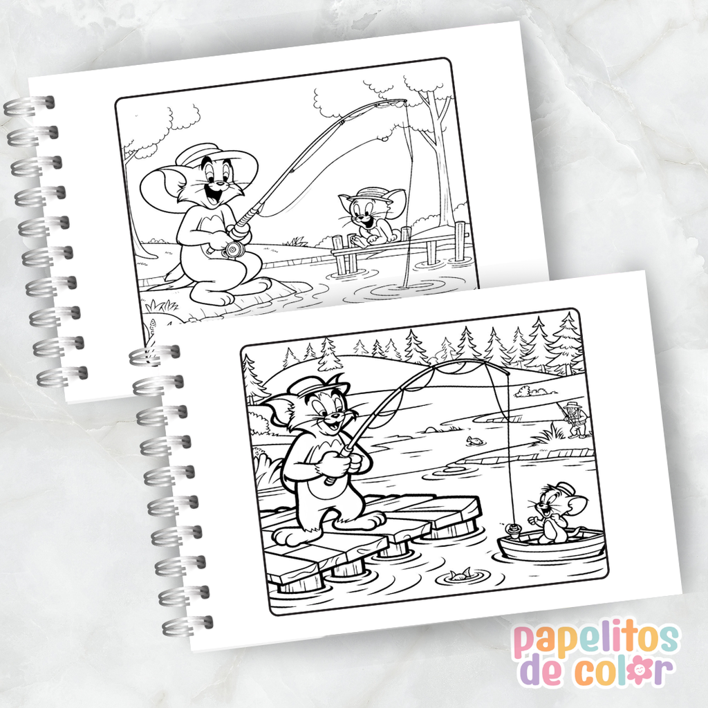 🎨 Libro para Pintar de Tom y Jerry 🐱🐭✨