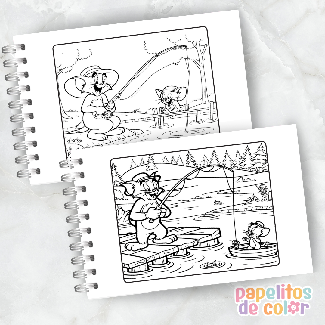 🎨 Libro para Pintar de Tom y Jerry 🐱🐭✨