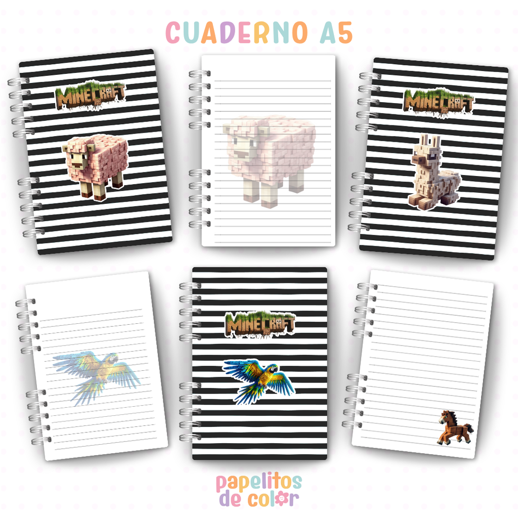 🟩✨ Cuadernos y anotadores Minecraft Vol.2 ✨🟩