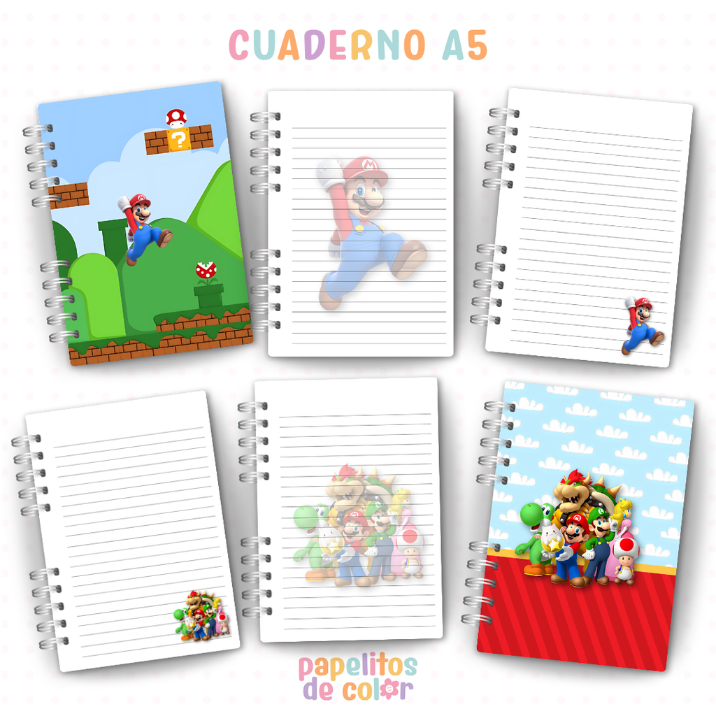 🍄📓 Cuadernos y Anotadores Mario Bros 📓🍄