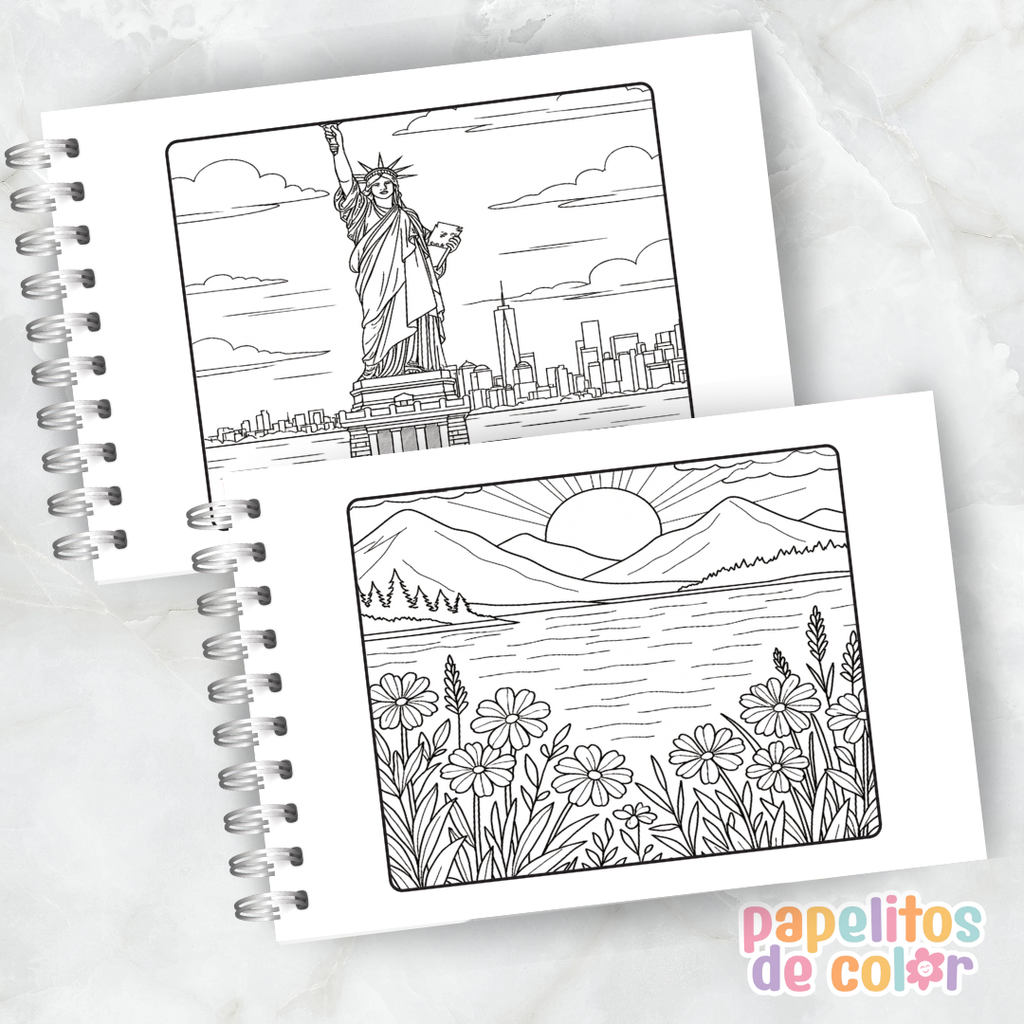 🌄 Libro para pintar Paisajes 🌄