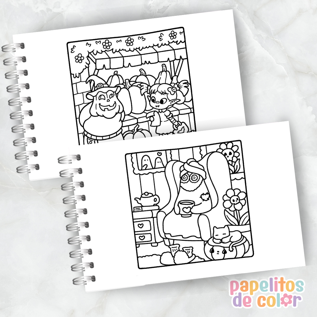 👻✨ Cuaderno para pintar Spookie Cute ✨🎨