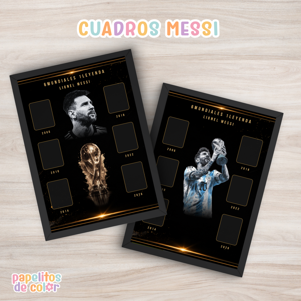 ⚽ Cuadros Messi  + Figuritas |  Editables en Canva🐐⚽