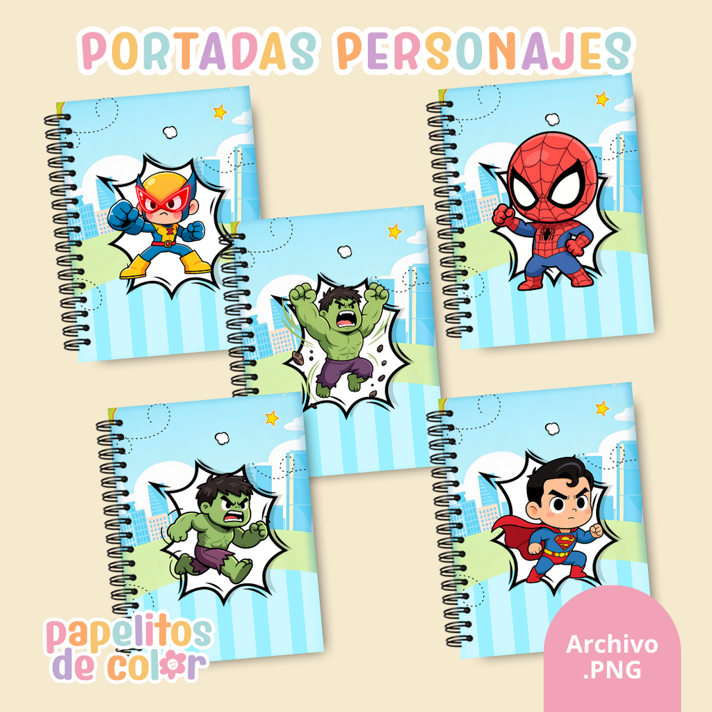 📚✨ Combo Portadas Personajes – Vol. 9 🚀🎨