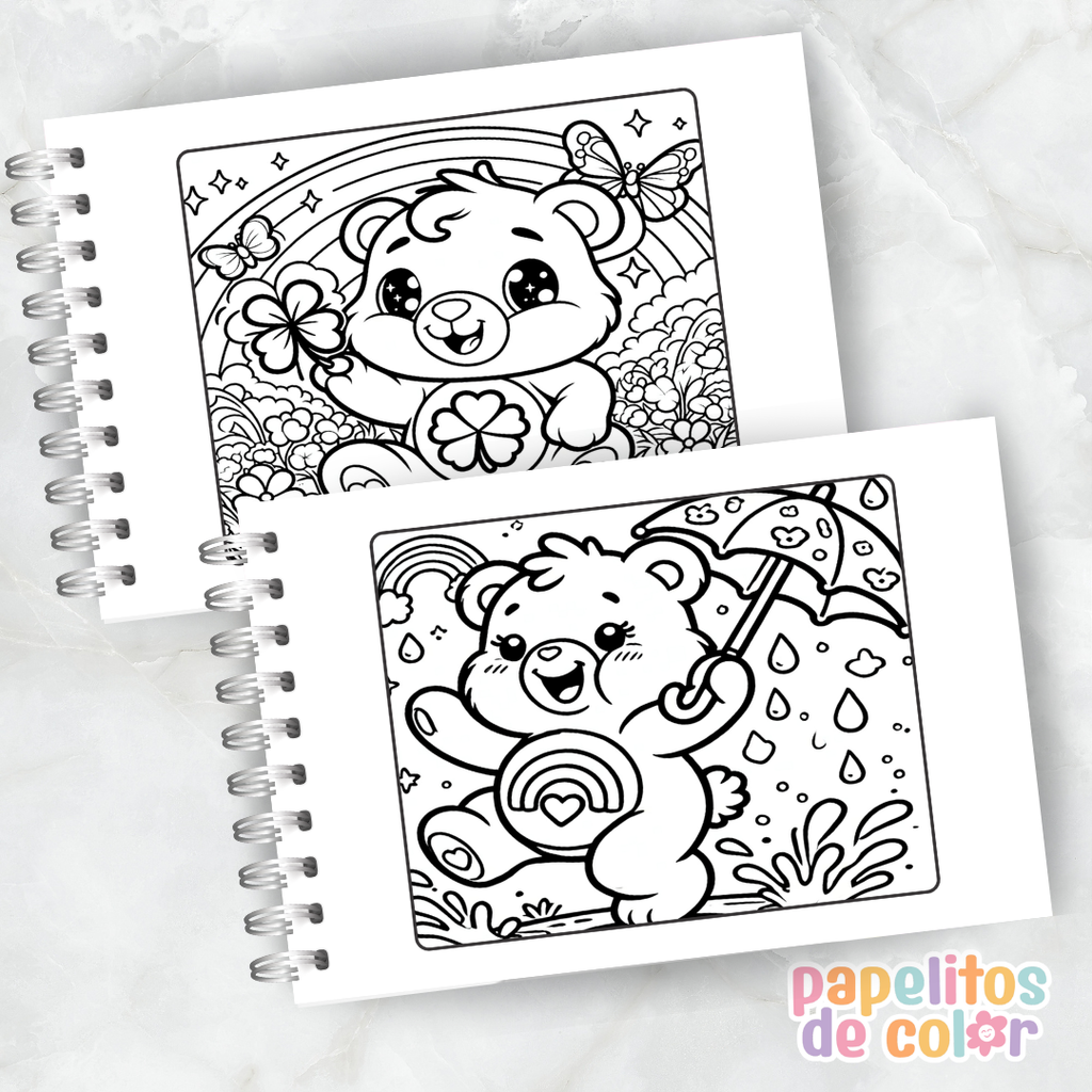 💖Libro para pintar Ositos Cariñositos 🐻🌈✨