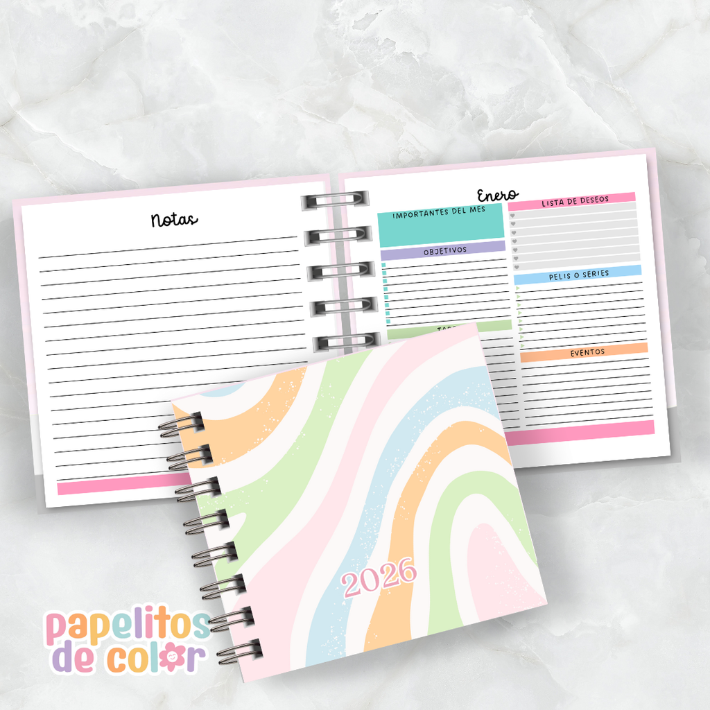 Agenda Arcoiris 2026 🌈 (15x15 cm)