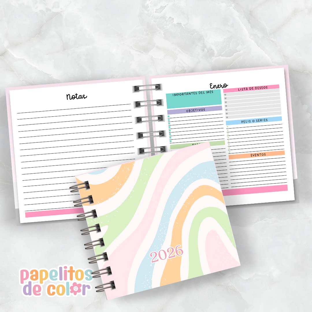 Agenda Arcoiris 2026 🌈 (15x15 cm)