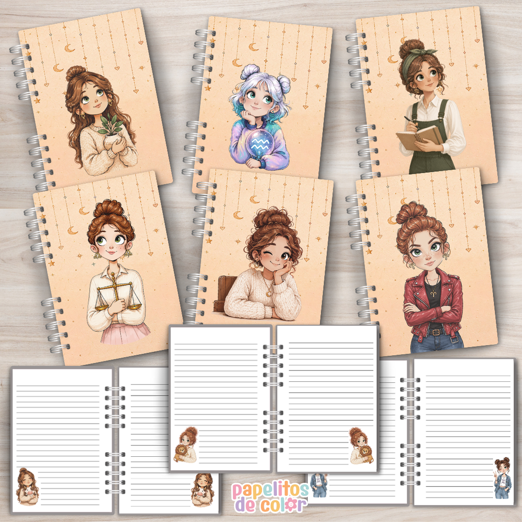 ♈✨ Pack Cuadernos Zodíaco Chicas  💖📚