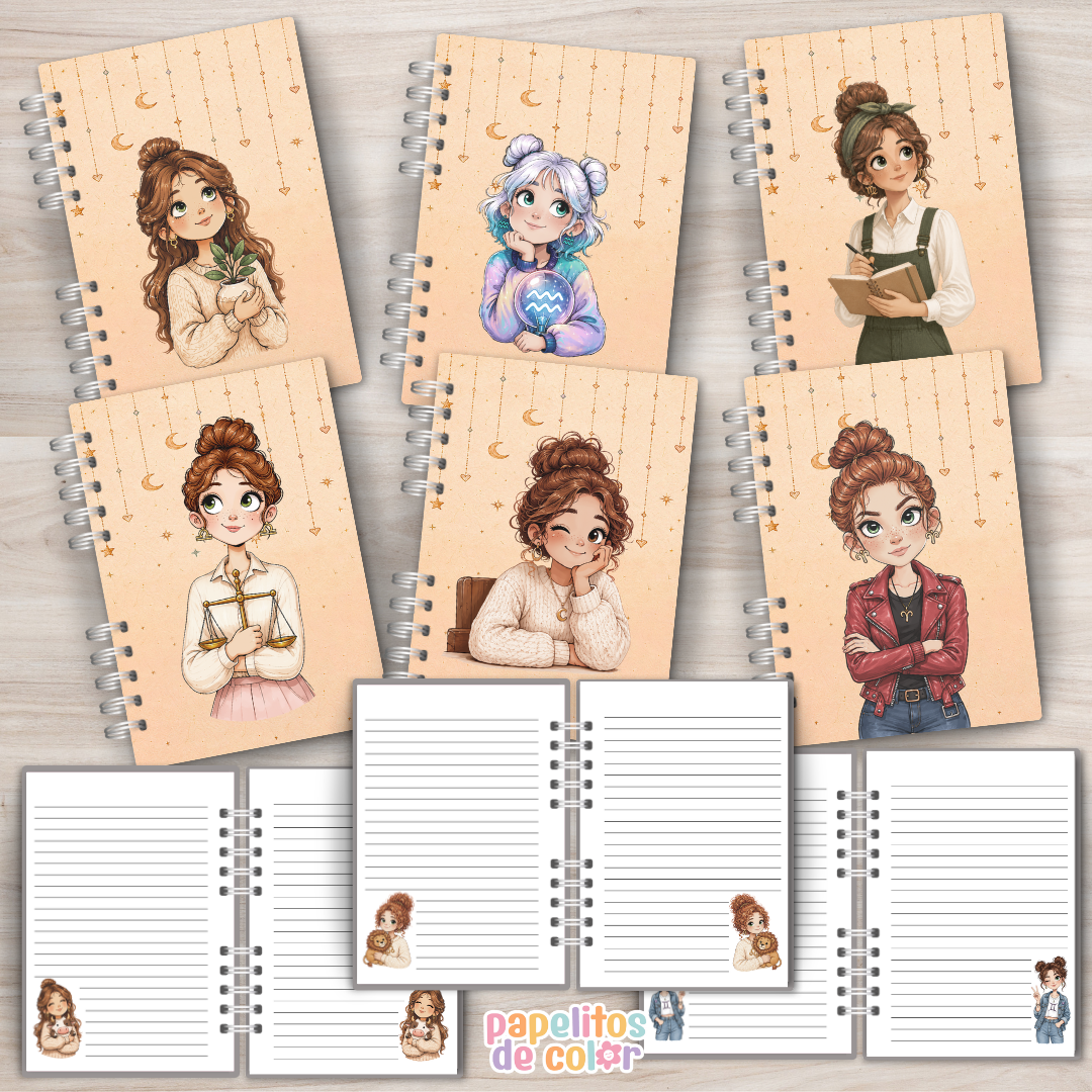 ♈✨ Pack Cuadernos Zodíaco Chicas  💖📚