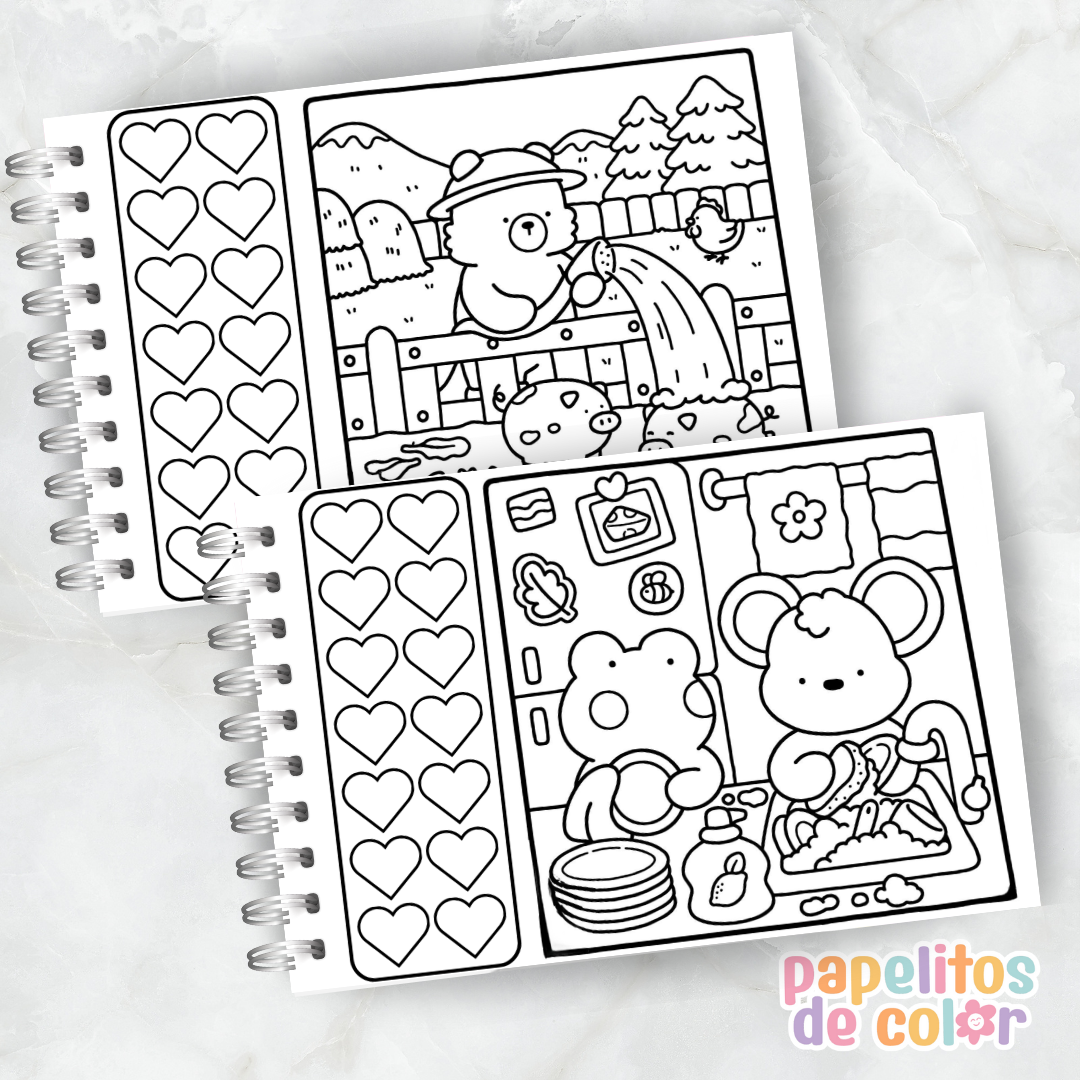 ☕Libro para Pintar - Comfy Days 🐻