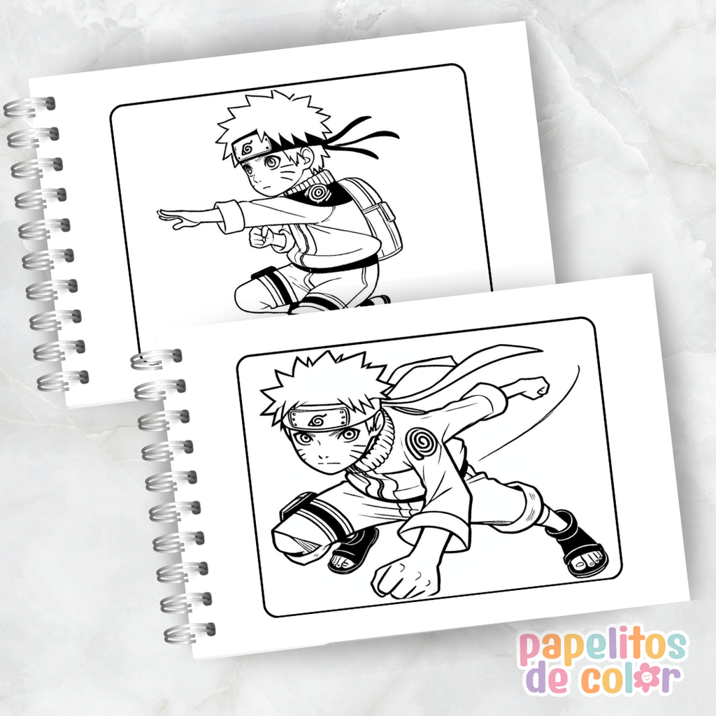 🍥🎶 Libro para pintar Naruto 🖌️🎨