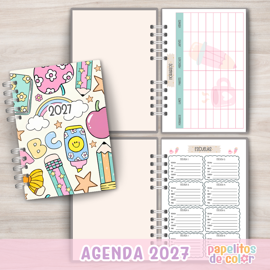 👩‍🏫📚 Agenda Docente - Semanal 2027  ✨📝