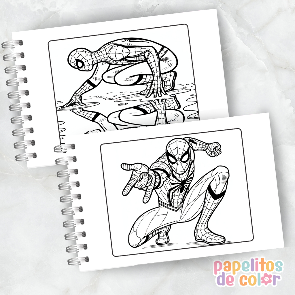 🎨 Libro para Pintar de Spiderman 🕷️🕸️❤️