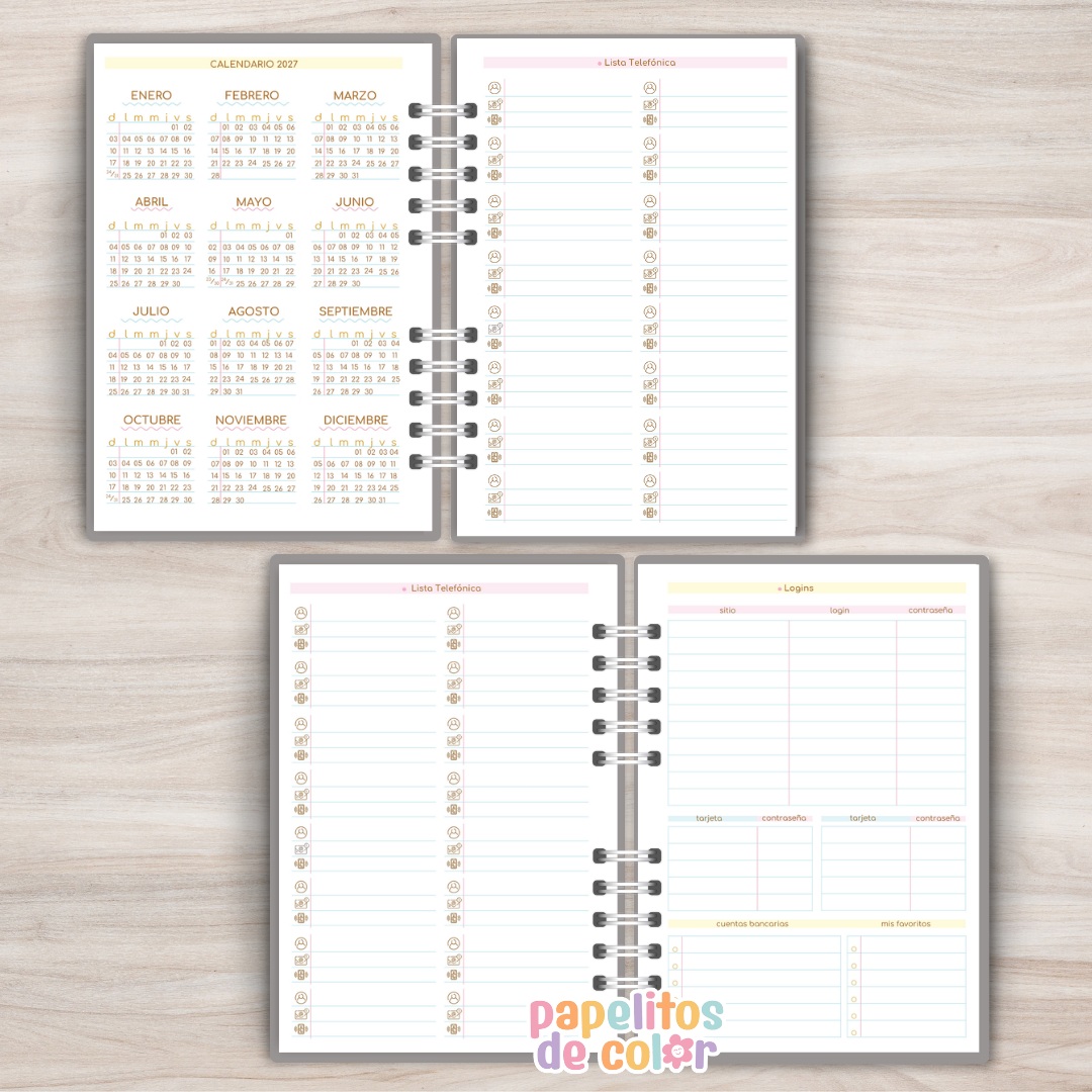 🌿✨ Agenda Comforta – 2 Días por Página 2027  📖💛