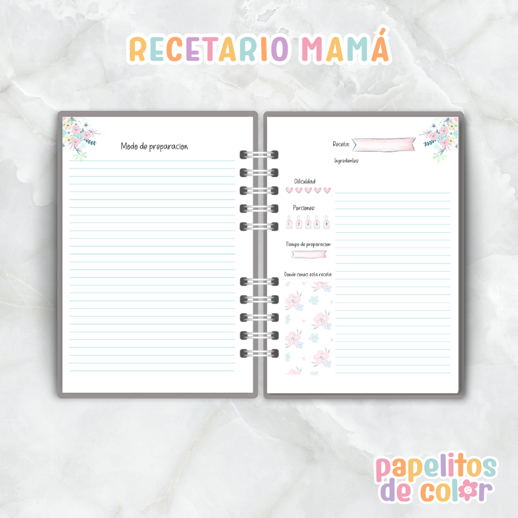 Recetario & Planificador de comidas - Mamá💖🍳