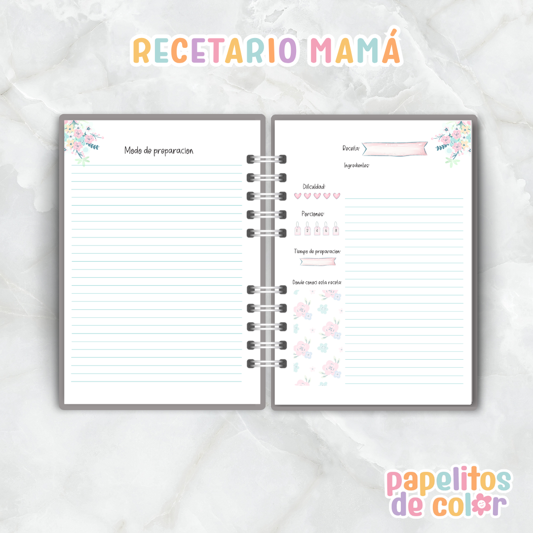 Recetario & Planificador de comidas - Mamá💖🍳