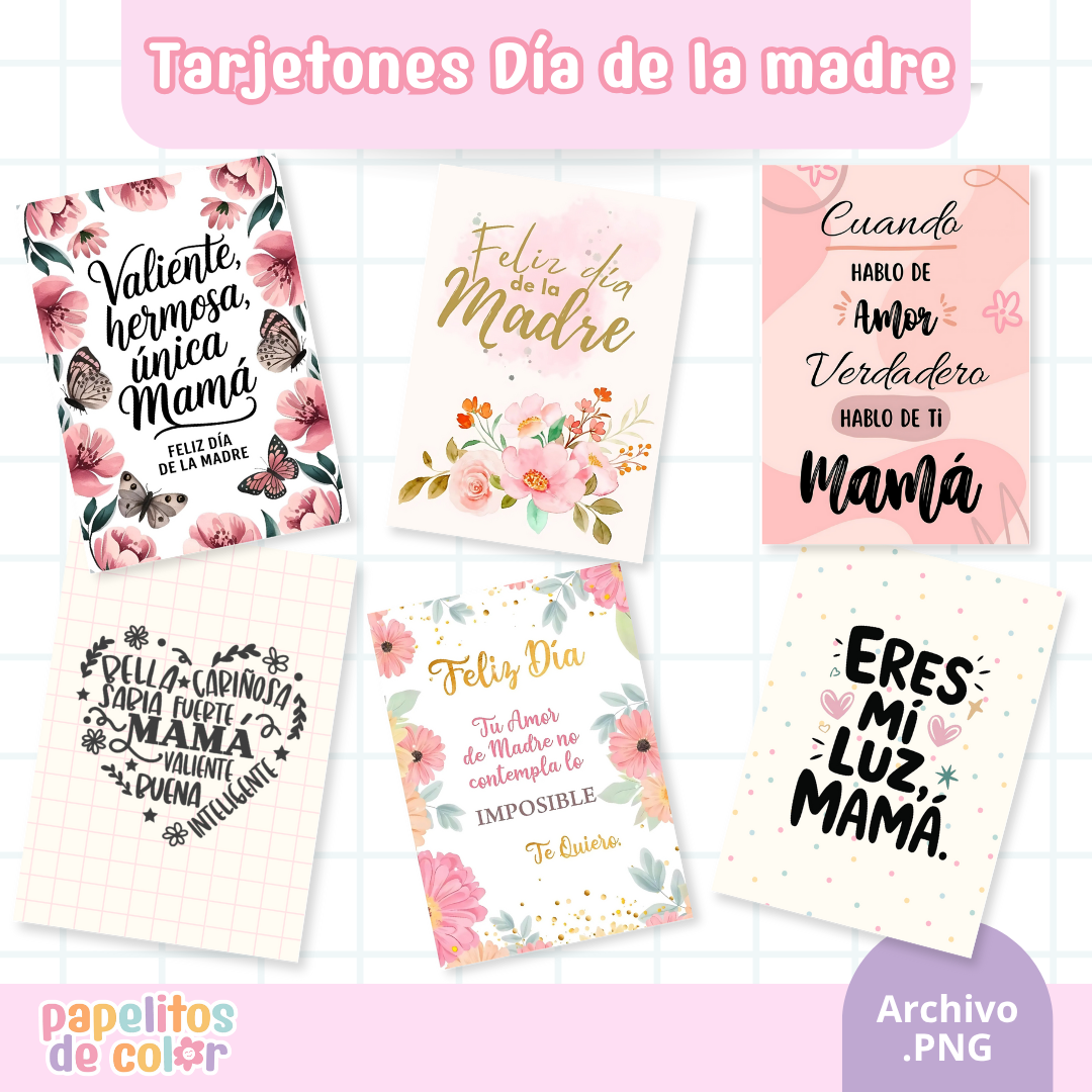30 Tarjetones para el Día de la Madre 💐✨