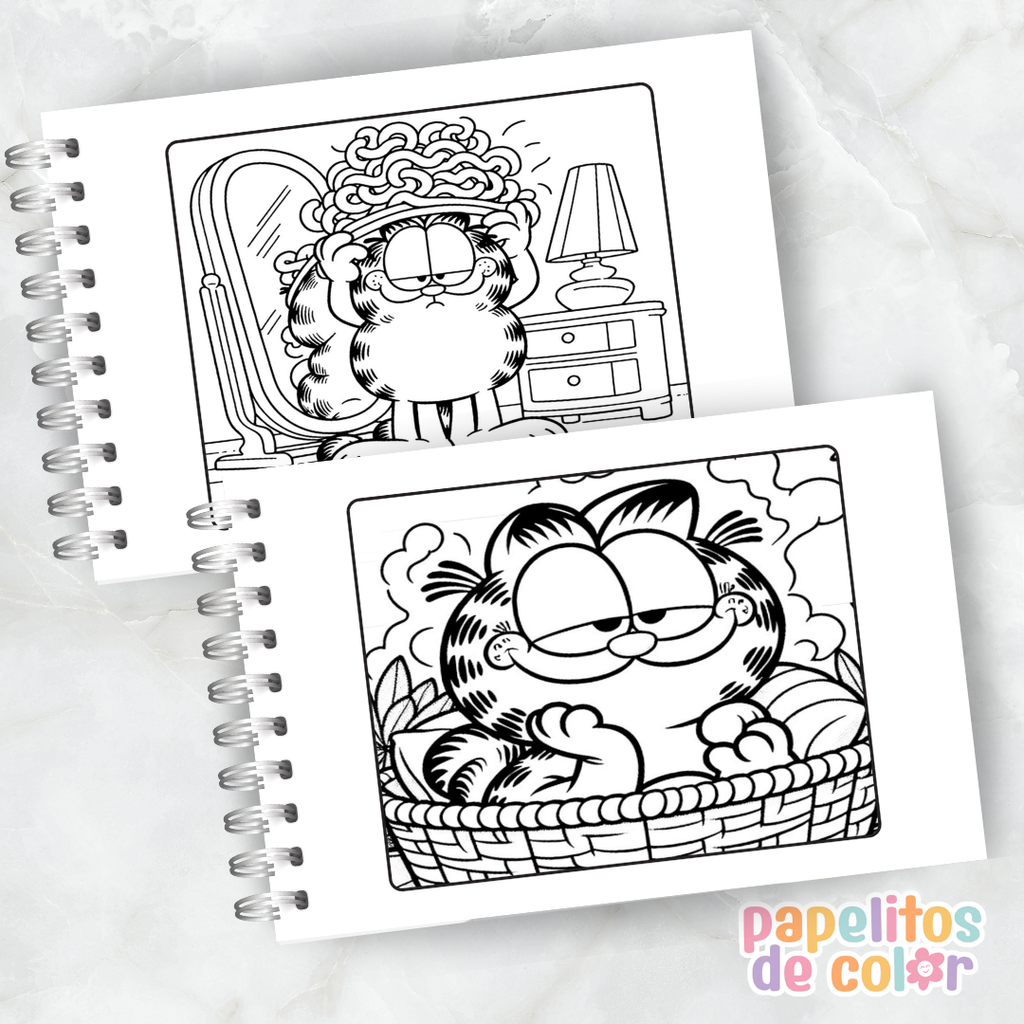 🐱✨ Libro para Pintar Garfield 🎨🧡