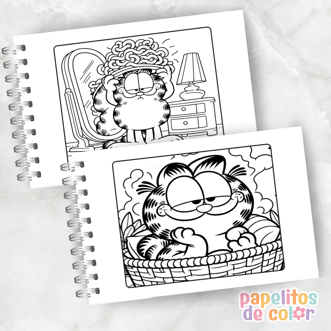 🐱✨ Libro para Pintar Garfield 🎨🧡