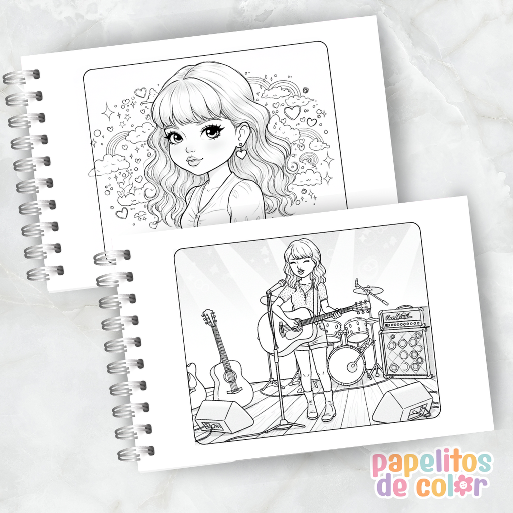 🎤🎶 Libro para pintar Taylor Swift 💖🎨