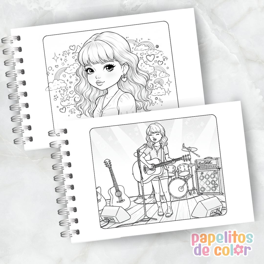 🎤🎶 Libro para pintar Taylor Swift 💖🎨