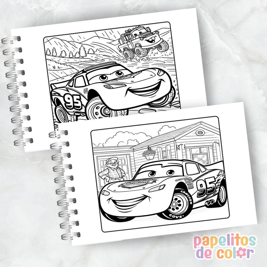 🎨 Libro para Pintar de Cars 🏎️🏁✨