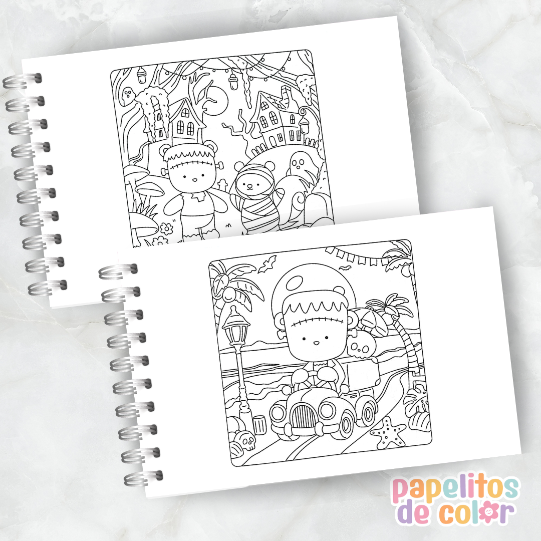 👻🖤 Cuaderno para pintar Spooky Friends ✨🎨