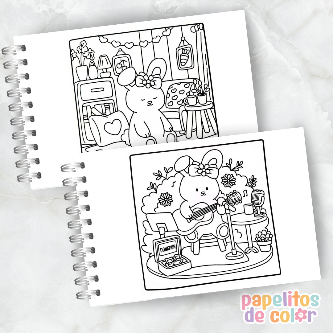 🎨💖Libro para pintar Cute & Cozy 🧸🕯️✨